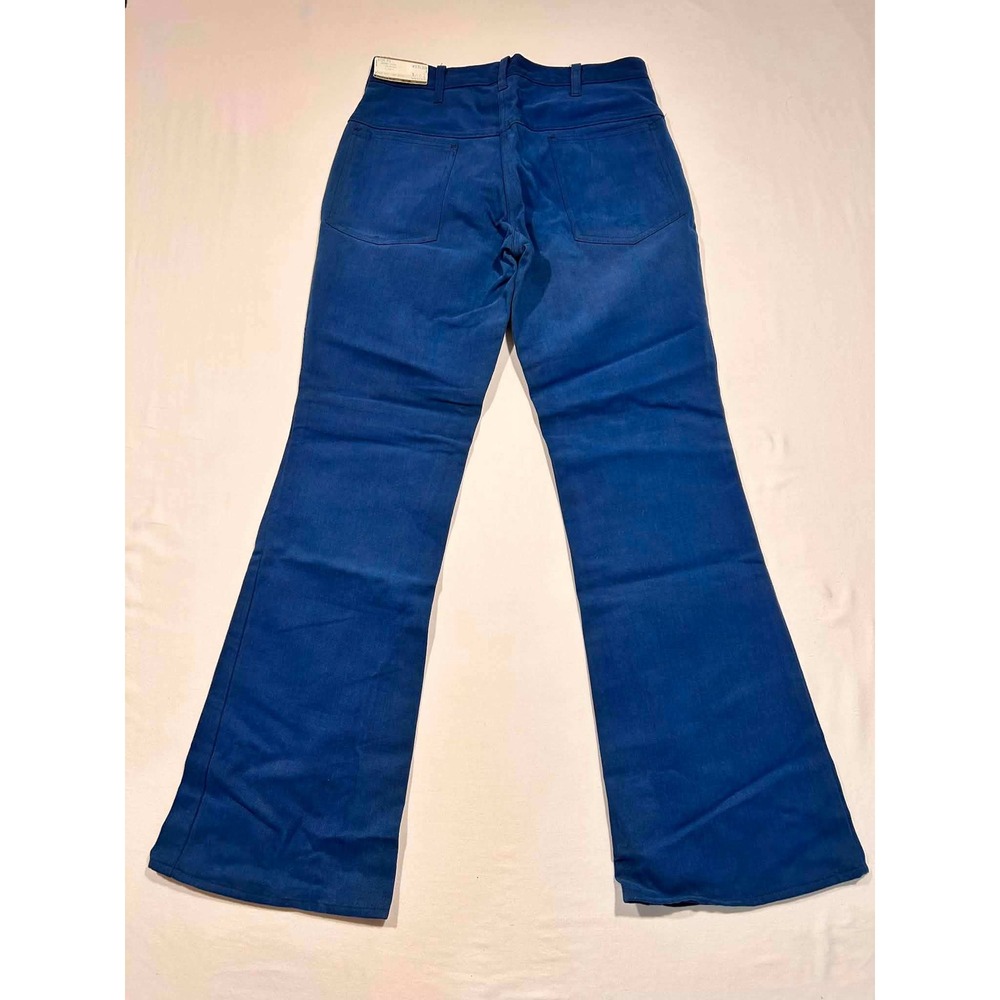 NWT Vintage Campus Western Flares Navy Blue Cotton Pants 33x32 Made in USA